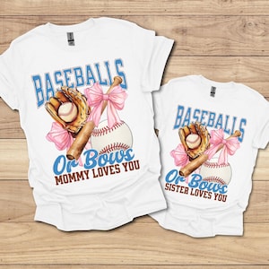 Custom Group Baseball or Bow Gender Reveal Shirts Family Baseball Gender Reveal Balls or Bows Keeper of the Gender Auntie Gender Keeper Idea