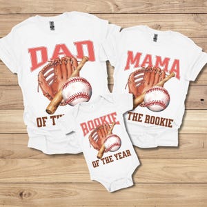 Custom Baseball Family Shirts, Matching Family Baseball Birthday Shirt, Rookie of the Year, Baseball 1st Birthday TShirt, Baseball Mama Tee