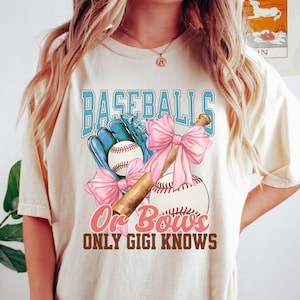 Custom Baseball or Bow Gender Reveal Shirt Baseball Gender Reveal Balls or Bows Only I Know Keeper of the Gender Auntie Gender Reveal Ideas