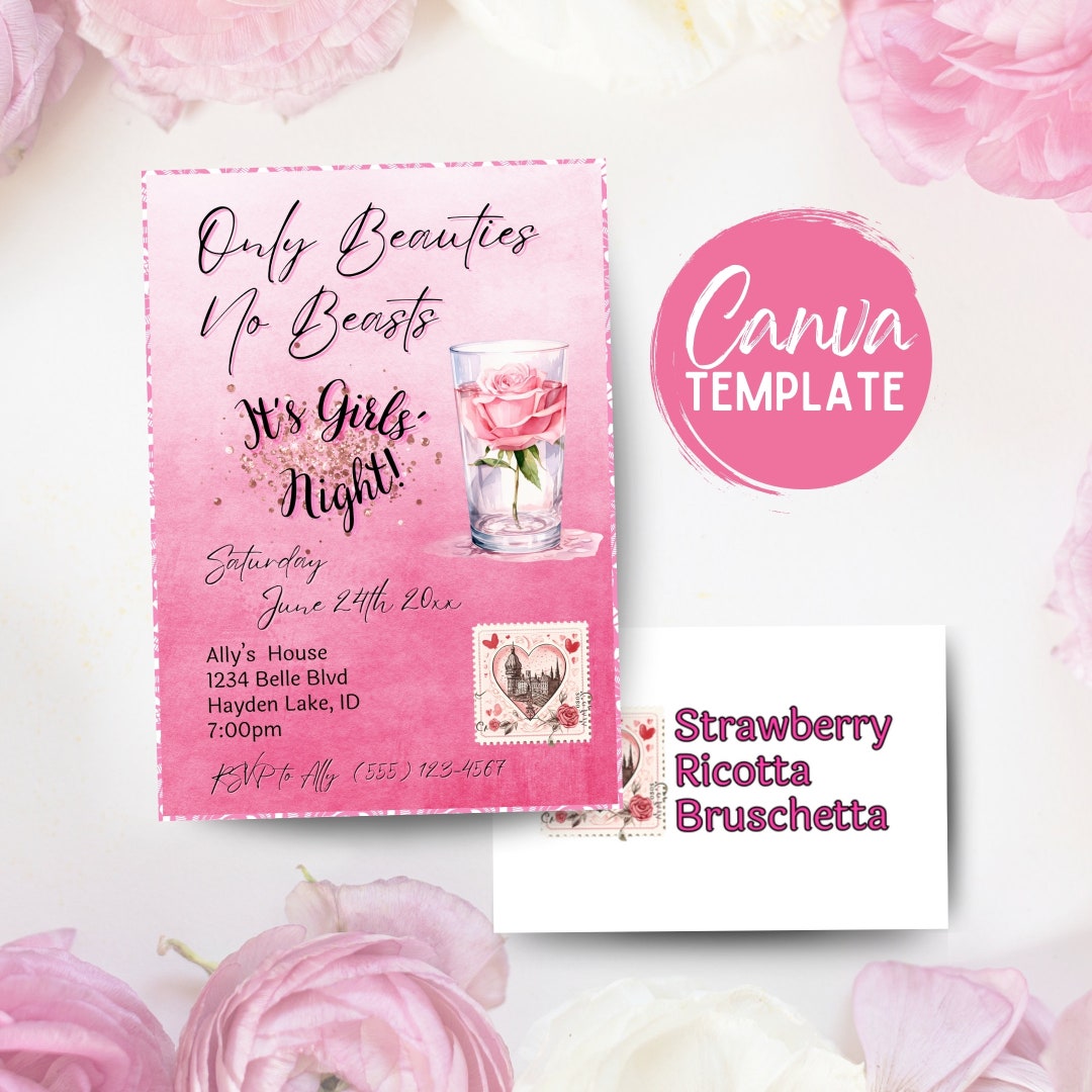 Pink Girls Night Invitation Girls Night Out Invitation Girls Night in ...