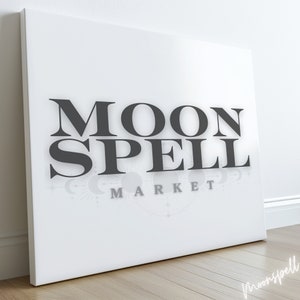 Maquete de tela horizontal | Maquete de arte de parede | Objeto inteligente do Photoshop PSD | Modelo Canva | Impressão em tela