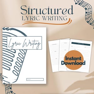 Structured Lyric Writing Journal: 15 Songs  (Digital Download)