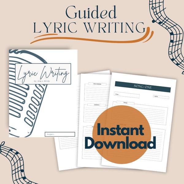 Lyric Songwriting Journal: een begeleid songtekstschrijfdagboek voor songwriters | Creatief tijdschrift