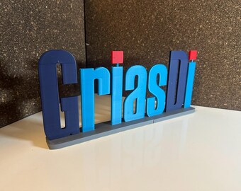 GriasDi lettering – 3D printed stand | Bavarian decoration & gift