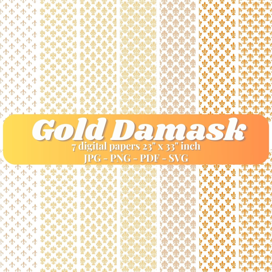 Golden Crowns Digital Paper, Seamless Printable Gold Crown Patterns ...