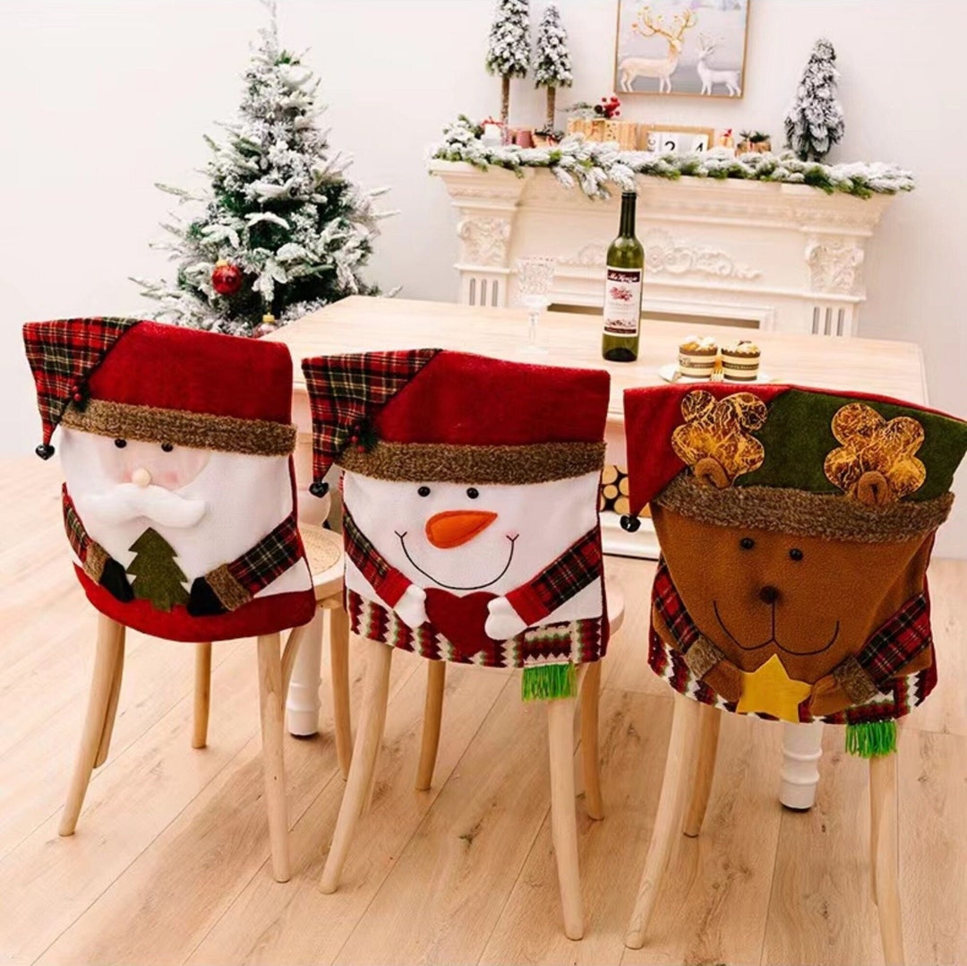 Christmas Chair Cover Christmas Table Decoration Christmas Etsy UK