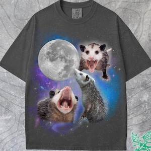 Comfort Colors Opossum Retro Graphic T-shirts, Vintage Possum Moon Tshirt, Funny Opossium Tee, Oversized Tee, Weirdcore Shirts, Possum Lover