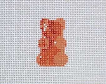 Orange Gummy Bear Needlepoint Canvas