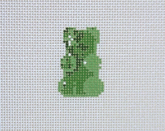 Green Gummy Bear Needlepoint Canvas