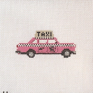 Pink Taxi Needlepoint Canvas - Valentine’s Day 2024 Collection