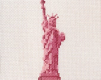 Pink Statue of Liberty Needlepoint Canvas - Valentine’s Day 2024 Collection
