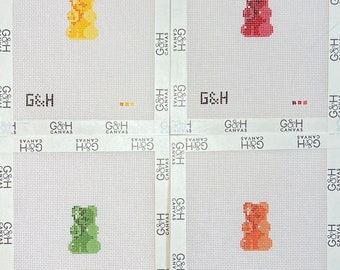 4 Gummy Bear Pack Needlepoint Canvases