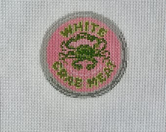 Crab Tin Needlepoint Canvas