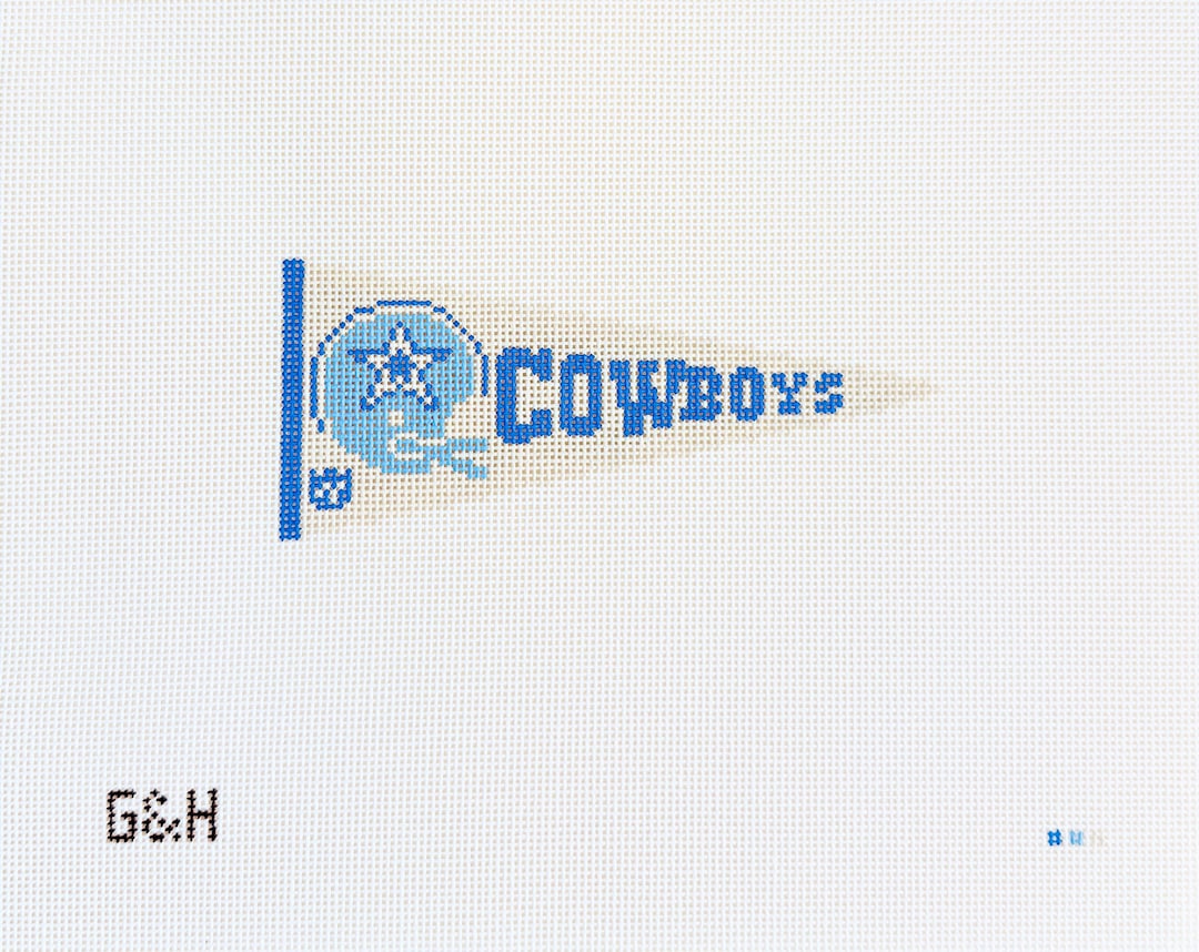 Cowboys Pennant Needlepoint Canvas - Etsy