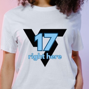 17 Right Here - Seventeen Carat Logo T-Shirt, Seventeen Fandom Tee, K-pop Fan Merch, Carat Logo Shirt, Concert Wear, Seventeen Fandom