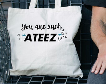 ATEEZ Cotton Canvas Tote Bag, Everyday Use, "ATINY" Merch, Stan Fan Merch for Atiny, Kpop Gift, ATiny Tote Bag, Concert Bag, Atiny Fandom