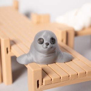 Tiny Articulated Seal, 3D Printed, Designed by ZOU3D