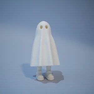 Zou Ghost, 3D Printed, With Feet, Small Size, Designed by ZOU3D