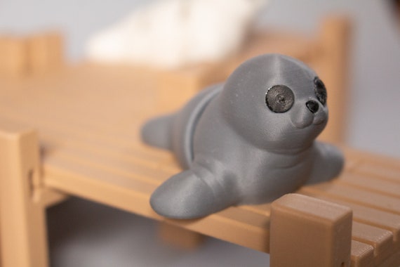 Tiny Articulated Seal, 3D Printed, Designed by ZOU3D - Etsy