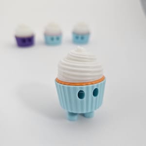 Cute Birthday Cupcake, Party Favor, 3D Printed, With Legs, Designed by ZOU3D