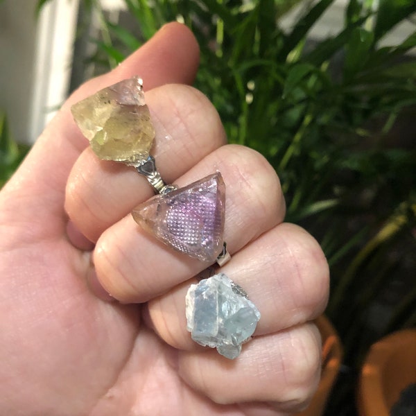 Raw Fluorite Adjustable Rings *Nickel Free*