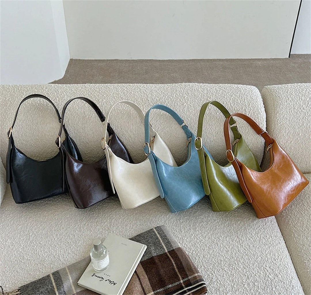 Soft Leather Shoulder Bag Leather Handbags Solid Color Bags Etsy UK
