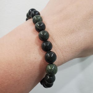 SERPENTINE DARK GREEN Lace Stone Natural Gemstone Bead Stretch Bracelet 8mm fits 16cm (about 6.3 inches)
