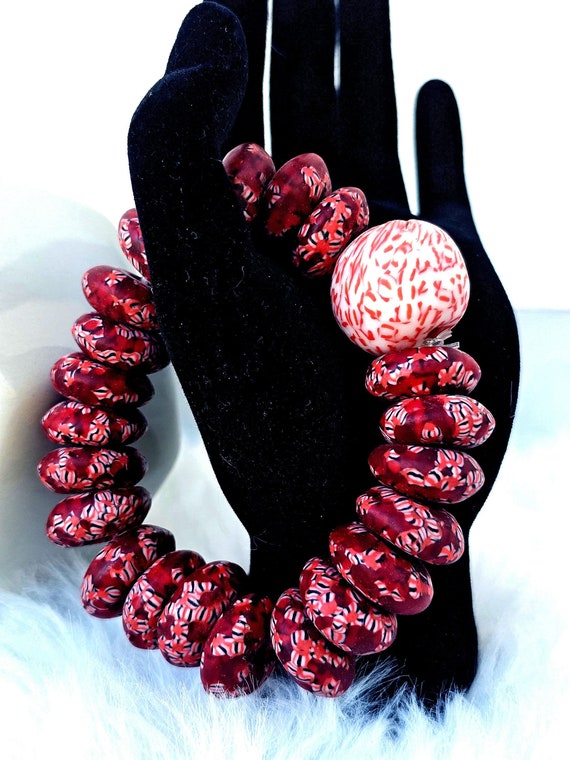 Krobo Beads, Rondelle Bracelet, glass Beads, Recycled Glass Beads, For Him,  For Her Bracelet