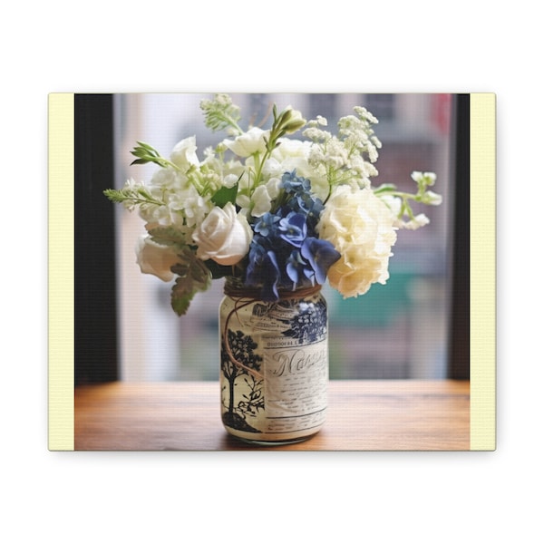 Wildflower Bliss Mason Jar Canvas Gallery Wrap