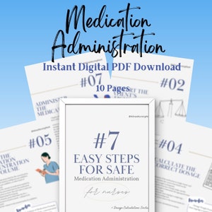 Medication Administration Guide for Nurses, Nursing Guide, Nursing Notes, New Grad Nurse, A Digital Download PDF