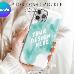 iPhone Case Mockup ziehen und ablegen, transparenter Hintergrund, PNG Mockup, bearbeiten in Canva oder Photoshop, Phone Case Mockup benutzerdefiniertes Case Mockup