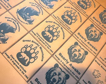 Patchs en cuir Smokey Mountain, adhésifs à chaud, fabriqués aux États-Unis