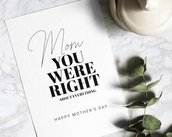 Tarjeta Feliz Día de la Madre / Descarga Instantánea / Imprimible