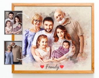 Add Deceased Loved One to Photo, Combine merge different photos into family portrait, Christmas Gift, Memorial Gift for Dad Mom Grandparents