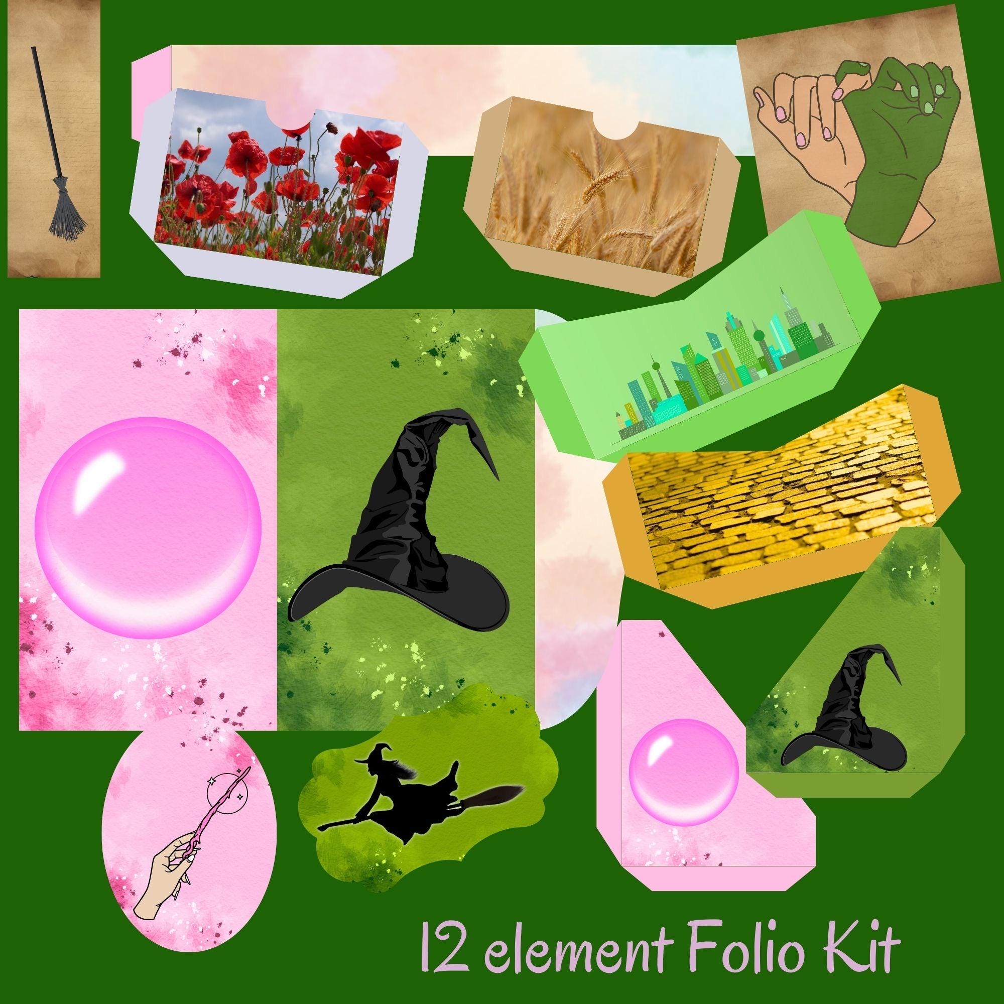 Wizard of Oz Junk Journal Mega Kit, 70+ Elements on 32 Pages