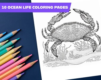 Ocean Life Coloring Book #3: 10 Pages of Printable Underwater Adventure | Perfect for Kids & Adults | Dive into the Wonders of Ocean Life!