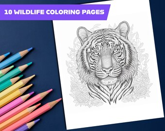 Wildlife Coloring Book #1: 10 Pages of Printable Animal Fun | Perfect for Kids & Adults | Explore the Wonders of Wildlife!