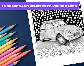 Shapes and Vehicles Coloring Book #1: 10 Pages of Printable Fun | Perfect for Kids & Adults | Explore Shapes and Vehicles!