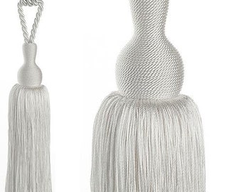 Tangiers White Curtain Tiebacks x 2