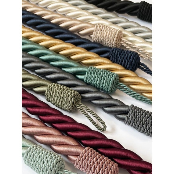 Reef Twisted Rope Curtain Tiebacks Embrace Cord Ties 80cm x 2