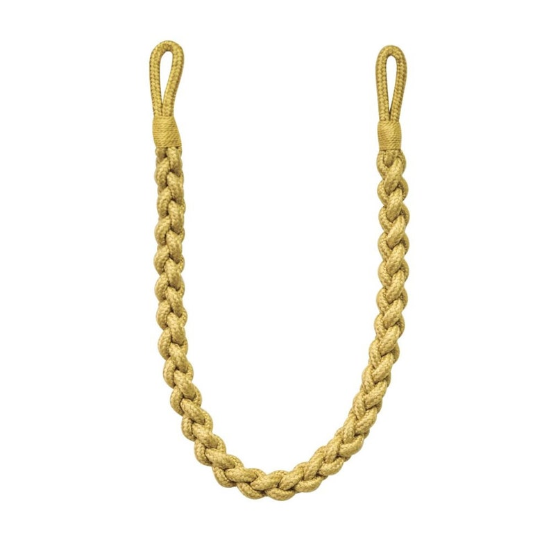 Grey Braided Rope Curtain Tieback with Wooden Ends