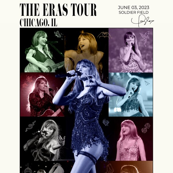 Eras Tour Chicago Poster Etsy