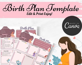 Editable Birth Plan Template: Printable Birth Preferences (Canva)