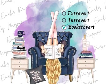 Booktrovert PNG Design: Dark Romance Reader (Digital Download)