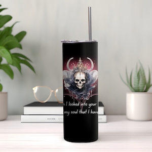 Dark Romance Skull Tumbler Wrap: 20oz Skinny Tumbler Design (Digital Download)