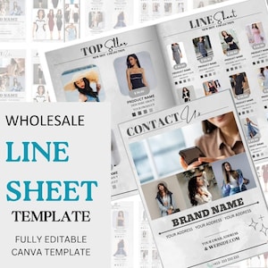 Customizable Line Sheet Template, Wholesale Catalog Template, Product Showcase, Business Planner, Editable Design