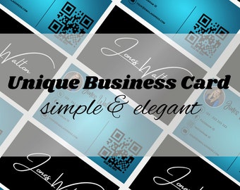 QR Code Business Card Template: Modern Printable Visiting Card (Instant Download)