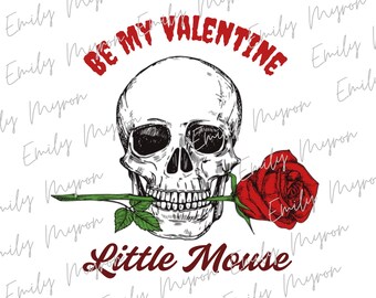 Dark Romance Valentine Skull PNG: Reader Sublimation Design (Digital Download)