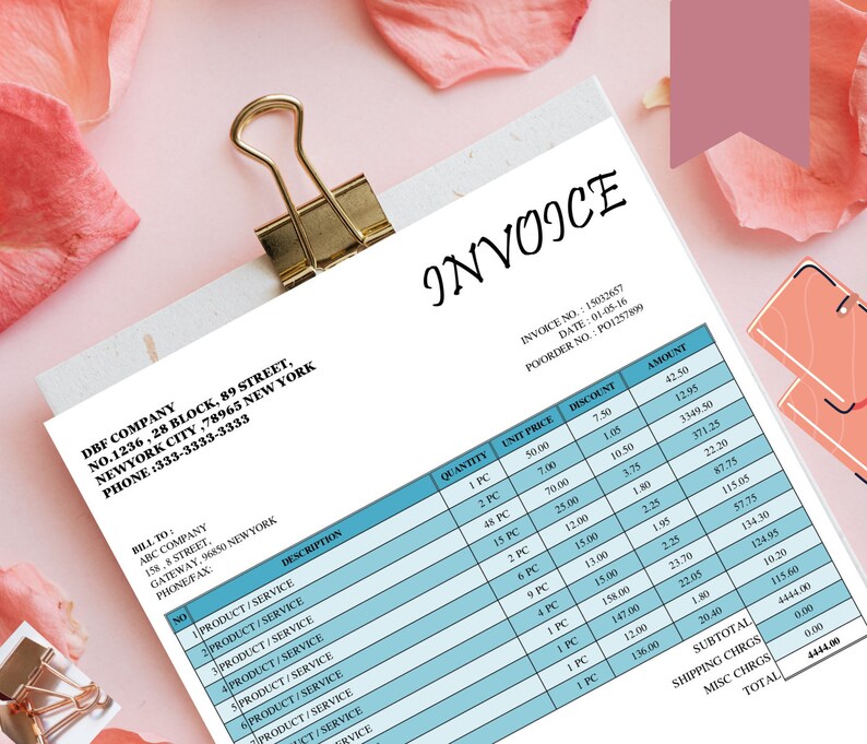 Invoice Template Excel, Invoice Template for Small Business, Editable ...