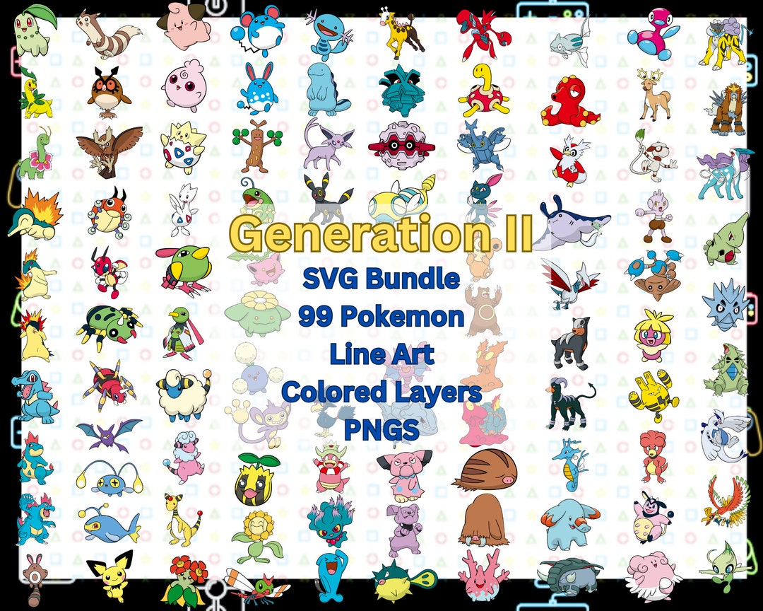 Johto Jamboree A SVG Bundle Featuring the Iconic Pokémon From the